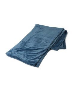 Plaid Fleece Uni Jeans blauw, denim 150x200, Deken voor op de bank , bed of picknick kleed