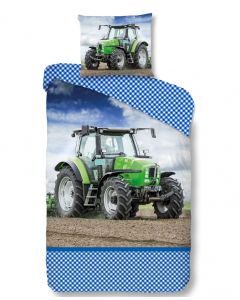 Dekbedovertrek Groene Tractor  Deutz, massey ferguson en case   140x200/220