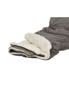 Plaid Fleece Uni ,  in antraciet grijs met vacht 150x200, Deken voor op de bank , bed of picknick kleed