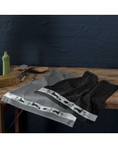 Keukendoek en theedoek Saar , teckel zwart DDDDD
