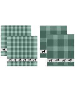 Keukendoek en theedoek Paard, shanti groen DDDDD