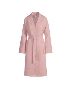 Zomer badjas Biarritz kleur zacht rose 100% wafel katoen  Van Dijck