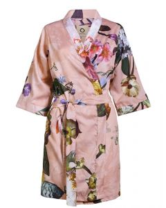 Dunne Kimono Badjas Fleur  in de kleur  zacht rose