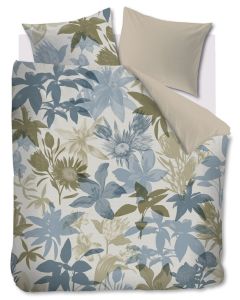 Flori blauw dekbedovertrek 100% katoen  Bedding house