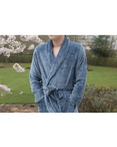 Super zachte badjas in de kleur pertrol blauw  fleecebadjas,  SPECIALE PRIJS
