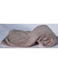Plaid Fleece Uni met motief kleur poeder rose  150x200, Deken voor op de bank , bed of picknick kleed