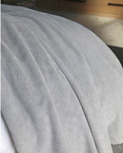 Plaid Fleece Uni met motief kleur naturel  150x200, Deken voor op de bank , bed of picknick kleed