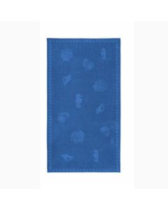 Seahorse strandlaken katoen Shells donker blauw 100 x 200 cm