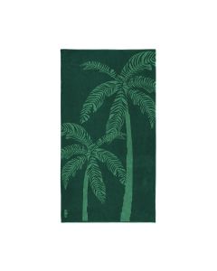 Strandlaken Las palmas groen 100x180 100% katoen  velours Seahorse