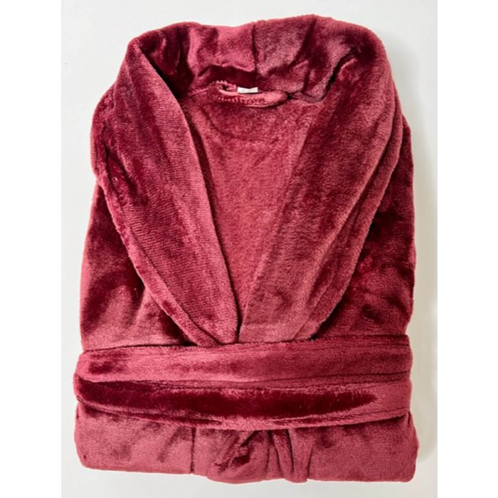 Wat is er mis kas Winst Super zachte badjas in de bordeaux rood, port kleur fleece badjas, SPECIALE  PRIJS