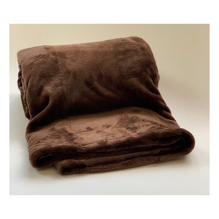 Ontwarren buurman Integraal Plaid Fleece Uni chocolade bruin 150x200, Deken voor op de bank , bed of  picknick kleed