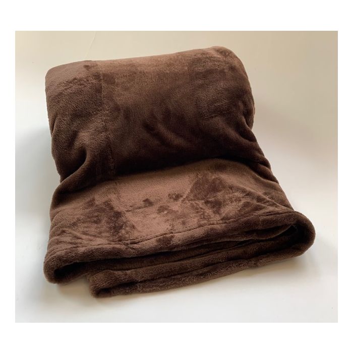 Plaid chocolade bruin 150x200, Deken voor op de bank , bed of kleed