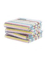 DDDDD vaatdoek 30 x 30 Gestreept mutlti, rood, blauw, rose, geel, groen per 4 stuks 