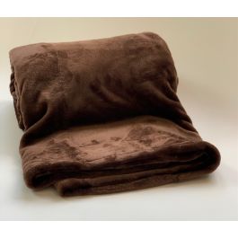 Uitgaan van verwijzen Premedicatie Plaid Fleece Uni chocolade bruin 150x200, Deken voor op de bank , bed of  picknick kleed